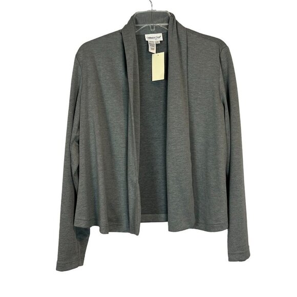 Coldwater Creek Gray Open Front Knit Cardigan Jacket Size 6 Casual Soft - Picture 1 of 6
